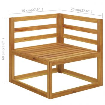 4-Sitzer-Gartensofa mit Auflagen Creme Akazie Massivholz