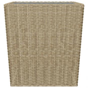 3-tlg. Bistro-Set Poly Rattan und Hartglas Beige 