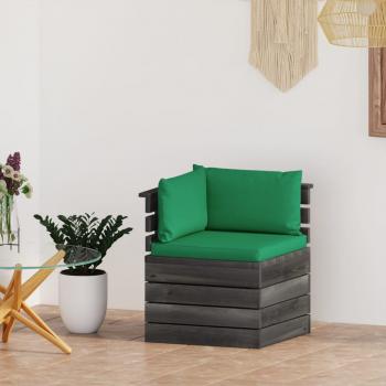 ARDEBO.de - Garten-Paletten-Ecksofa mit Kissen Kiefernholz