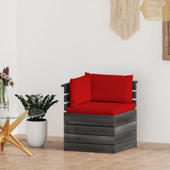 ARDEBO.de - Garten-Paletten-Ecksofa mit Kissen Kiefernholz