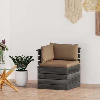 ARDEBO.de - Garten-Paletten-Ecksofa mit Kissen Kiefernholz