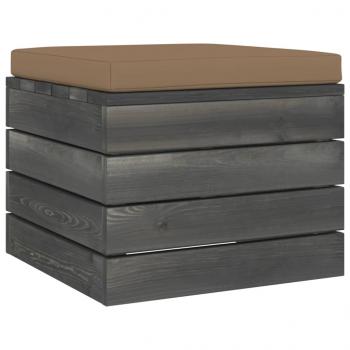 Garten-Paletten-Hocker mit Taupe Sitzkissen Kiefernholz