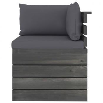 Garten-Palettensofa 2-Sitzer mit Kissen Kiefer Massivholz