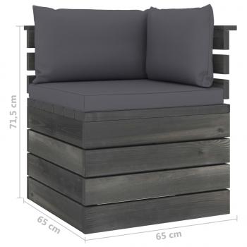 Garten-Palettensofa 2-Sitzer mit Kissen Kiefer Massivholz