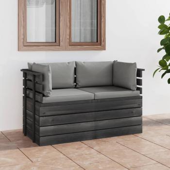 ARDEBO.de - Garten-Palettensofa 2-Sitzer mit Kissen Kiefer Massivholz