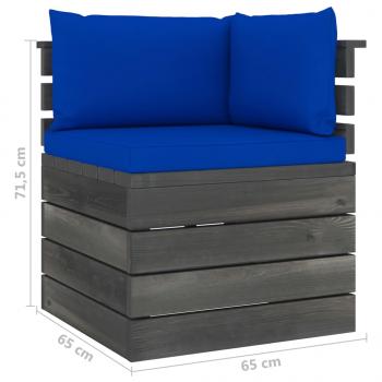 Garten-Palettensofa 2-Sitzer mit Kissen Kiefer Massivholz