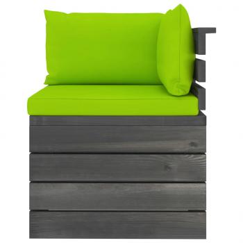 Garten-Palettensofa 2-Sitzer mit Kissen Kiefer Massivholz