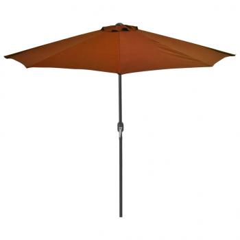 Balkon-Sonnenschirm Alu-Mast Terrakotta 270x144x222cm Halbrund