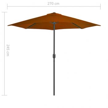 Balkon-Sonnenschirm Alu-Mast Terrakotta 270x144x222cm Halbrund