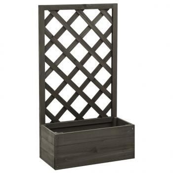 ARDEBO.de - Garten-Spalier mit Blumenkasten Grau 50x25x90 cm Tannenholz 