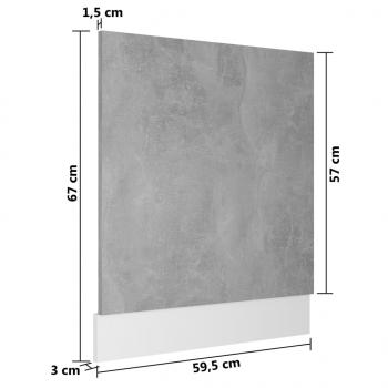 Geschirrspülerblende Betongrau 59,5x3x67 cm Holzwerkstoff