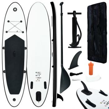 ARDEBO.de - Aufblasbares Stand Up Paddle Board Set Schwarz und Weiß