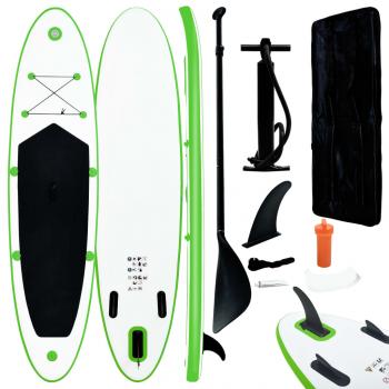 ARDEBO.de - SUP-Board-Set Aufblasbar Grün und Weiß