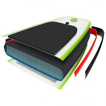 SUP-Board-Set Aufblasbar Grün und Weiß