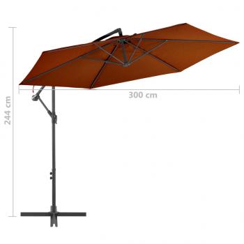 Ampelschirm mit Alu-Mast Terrakotta-Rot 300 cm