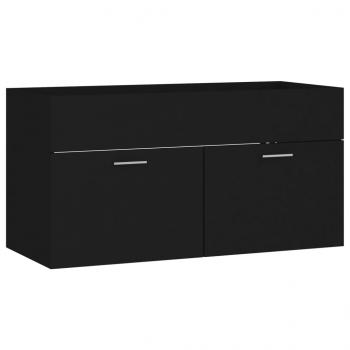 Waschbeckenunterschrank Schwarz 90x38,5x46 cm Holzwerkstoff