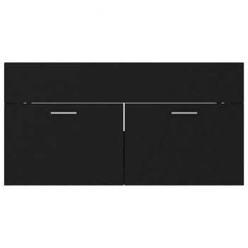 Waschbeckenunterschrank Schwarz 90x38,5x46 cm Holzwerkstoff