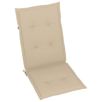 Gartenstuhlauflagen für Hochlehner 6Stk. Beige 120x50x3cm Stoff