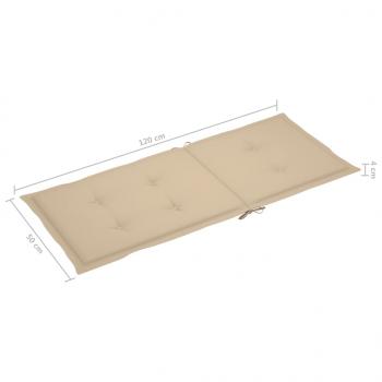 Gartenstuhlauflagen für Hochlehner 6Stk. Beige 120x50x3cm Stoff