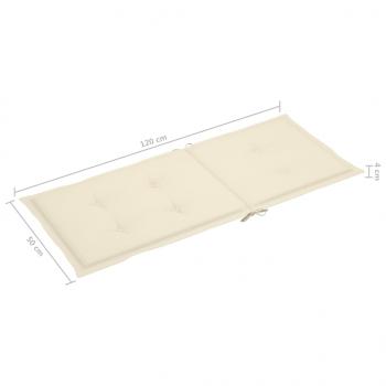 Gartenstuhlauflagen für Hochlehner 6Stk. Creme 120x50x3cm Stoff