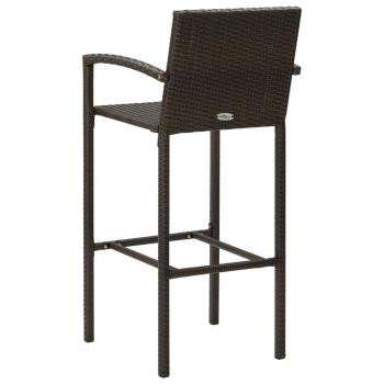 Barhocker 2 Stk. Braun Poly Rattan