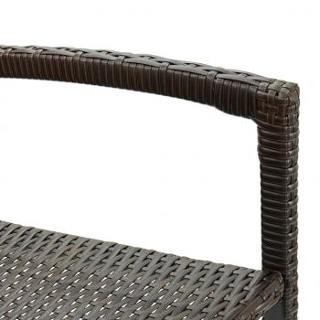 Barhocker 2 Stk. Braun Poly Rattan