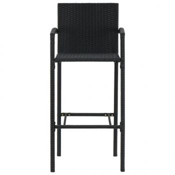 Barhocker 2 Stk. Schwarz Poly Rattan