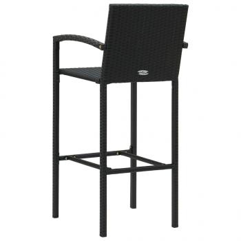 Barhocker 2 Stk. Schwarz Poly Rattan