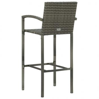 Barhocker 2 Stk. Grau Poly Rattan