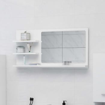 ARDEBO.de - Badspiegel Weiß 90x10,5x45 cm Holzwerkstoff