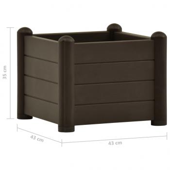 Garten-Hochbeet PP Mokka 43x43x35 cm