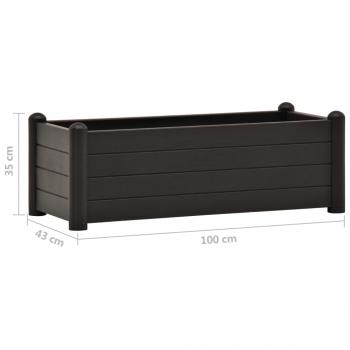 Garten-Hochbeet PP Anthrazit 100x43x35 cm