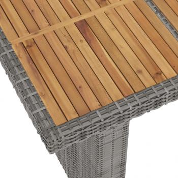 9-tlg. Garten-Essgruppe mit Kissen Poly Rattan Grau