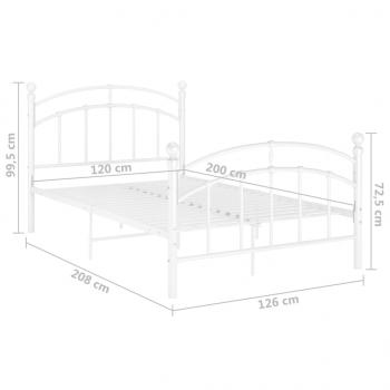 Bettgestell Weiß Metall 120x200 cm