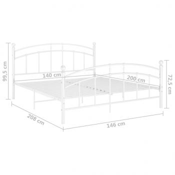 Bettgestell Weiß Metall 140x200 cm