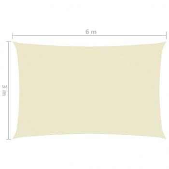 Sonnensegel Oxford-Gewebe Rechteckig 3x6 m Creme