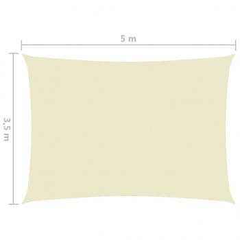 Sonnensegel Oxford-Gewebe Rechteckig 3,5x5 m Creme