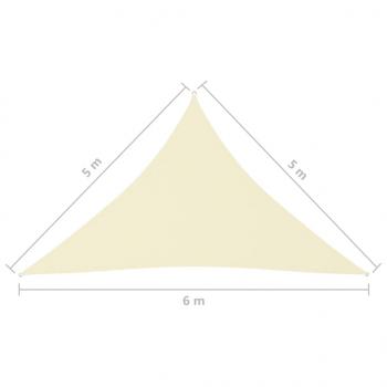 Sonnensegel Oxford-Gewebe Dreieckig 5x5x6 m Creme