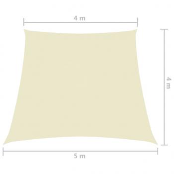 Sonnensegel Oxford-Gewebe Trapezförmig 4/5x4 m Cremeweiß