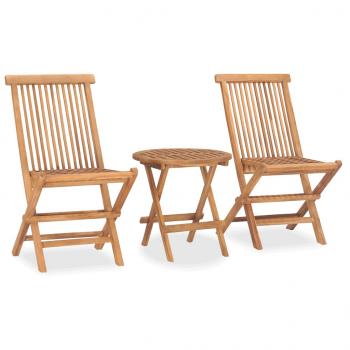 ARDEBO.de - 3-tlg. Garten-Essgruppe Klappbar Massivholz Teak