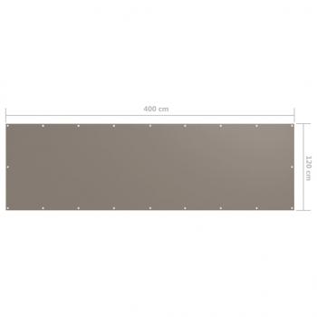 Balkon-Sichtschutz Taupe 120x400 cm Oxford-Gewebe