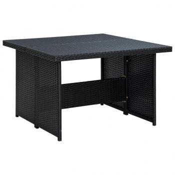 6-tlg. Garten-Lounge-Set mit Auflagen Poly Rattan Schwarz