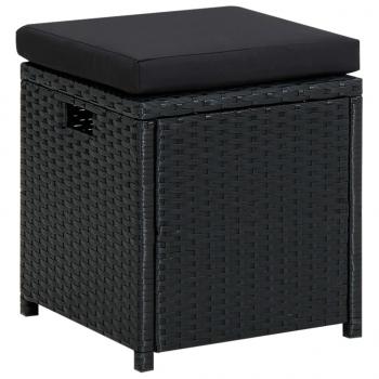 6-tlg. Garten-Lounge-Set mit Auflagen Poly Rattan Schwarz