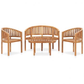 ARDEBO.de - 4-tlg. Garten-Lounge-Set Massivholz Teak