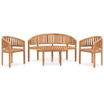 ARDEBO.de - 4-tlg. Garten-Lounge-Set Massivholz Teak