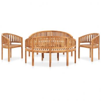 ARDEBO.de - 5-tlg. Garten-Lounge-Set Massivholz Teak