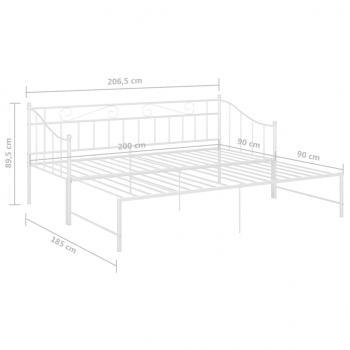 Ausziehsofa Bettgestell Weiß Metall 90x200 cm