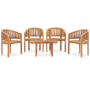 ARDEBO.de - 5-tlg. Garten-Lounge-Set Massivholz Teak