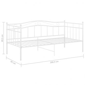 Schlafsofa Bettgestell Weiß Metall 90x200 cm