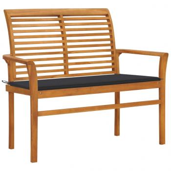 ARDEBO.de - Gartenbank mit Anthrazit Auflage 112 cm Massivholz Teak 